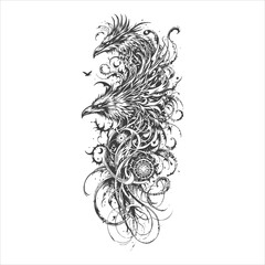 Fototapeta premium Gothic Tribal Tattoo Design Vector Illustration
