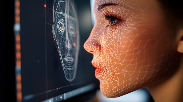 Face scan technology for virtual reality and augmented reality applications in digital world