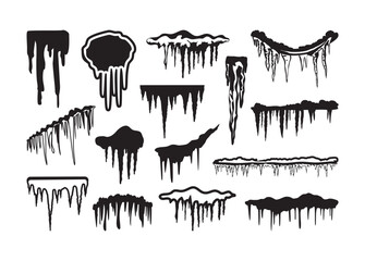 Icicle Graphic Set vector bundle, Icicle Graphic Set clipart, Icicle Graphic Set silhouette.	