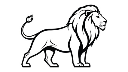Majestic Lion: A stoic illustration of a magnificent lion. The image embodies strength and regal presence, ideal for conveying power and leadership.