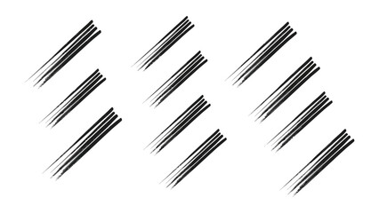 Abstract Brushstrokes: An elegant composition of black brushstrokes gracefully arranged on a plain surface, evoking a sense of artistic creativity and minimalism.