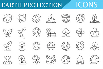 Creative Earth Protection and Eco-Friendly Icons for Digital Design Projects