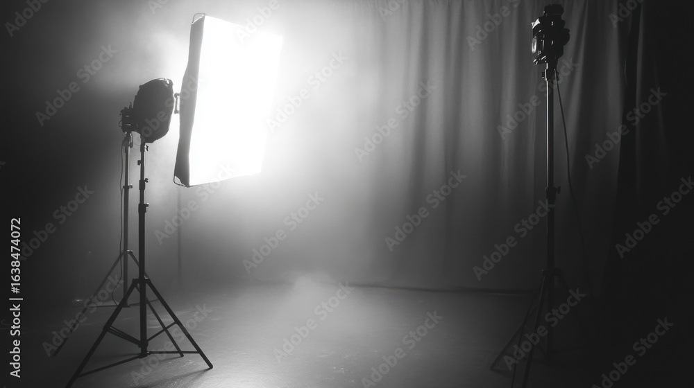Canvas Prints low angle photo of studio grey textured background lighted with soft light from the right to the lef