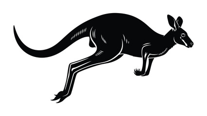 Dynamic Kangaroo in Silhouette: A powerful and dynamic silhouette of a kangaroo leaps gracefully. conveying the spirit of the outback.