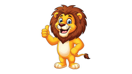 Cheerful Lion Mascot: A friendly lion mascot with a vibrant mane flashes a thumbs-up, exuding positivity and confidence. Ideal for conveying messages of approval, success, or encouragement.