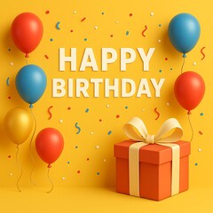 birthday cake with balloons