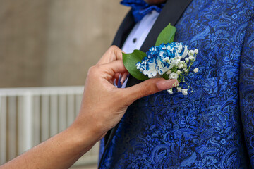 A African-American young couple going to a prom