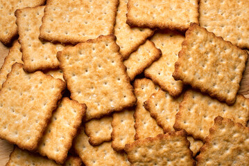 Homemade crispy crackers as background