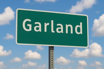 Obraz premium Green highway sign featuring 