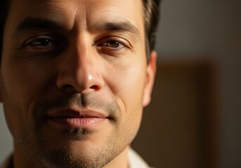 Close-up portrait of a middle-aged man with stubble