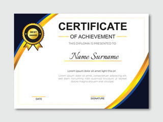 certificate template Gradient golden luxury design
