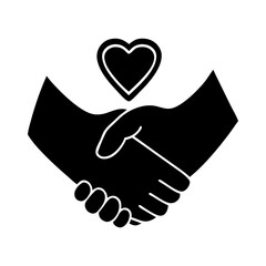 Friendship day icon, Handshake vector illustration