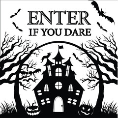 Entire of the Dare – Spooky Halloween Typography and Vector Design