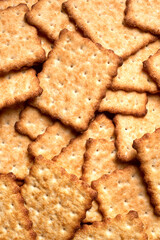 Homemade crispy crackers as background