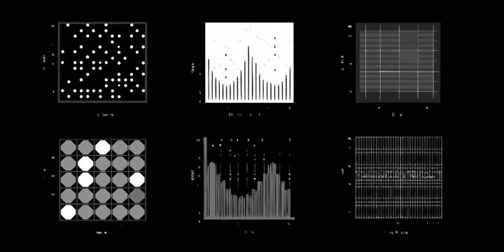Collection of six diverse data visualization charts