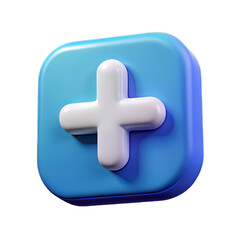 Obraz premium Bold 3D Plastic Add Icon with Smooth Highlight and Minimalist Style