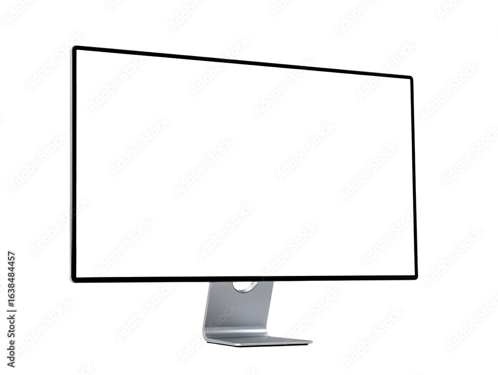 Fototapete computer monitor display screen isolated on transparent background with blank screen for copy space