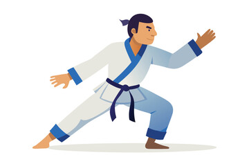 Dynamic Karate Master Displaying Skill and Precision within a Symbolic Circle Representing Discipline and Focus in Martial Arts