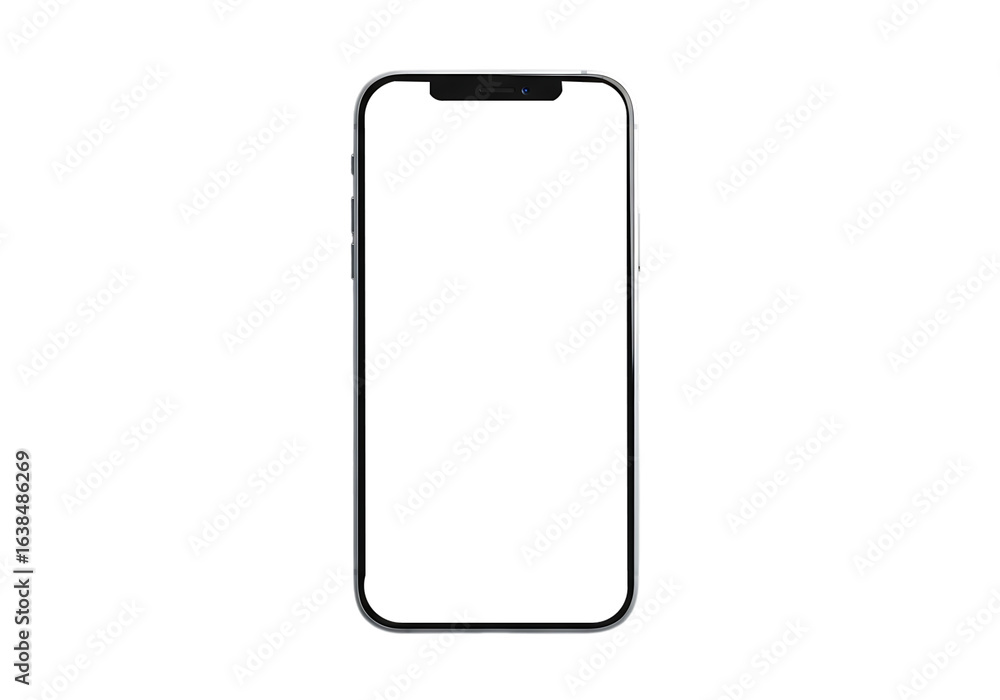 Poster modern smartphone isolated on transparent background with a blank screen for your content