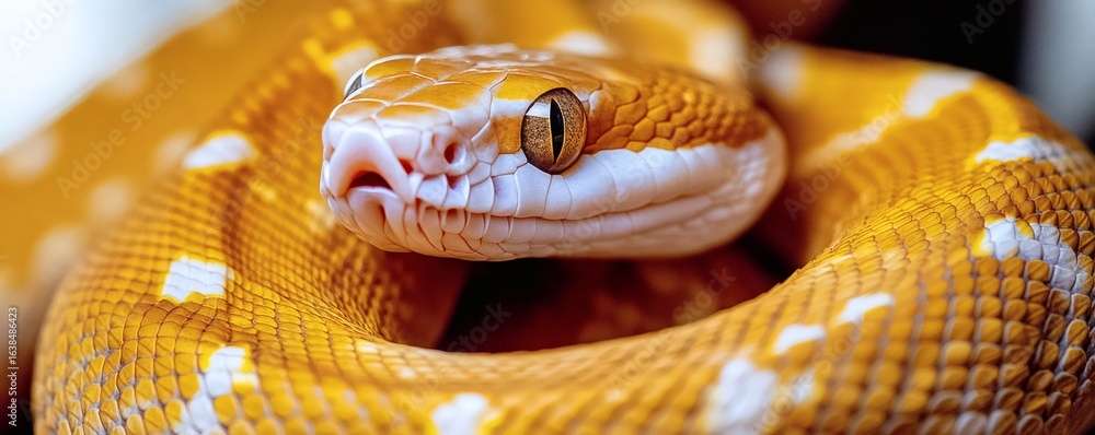 Poster close-up of a captivating snake with intricate scales.