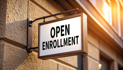 open enrollment text information sign