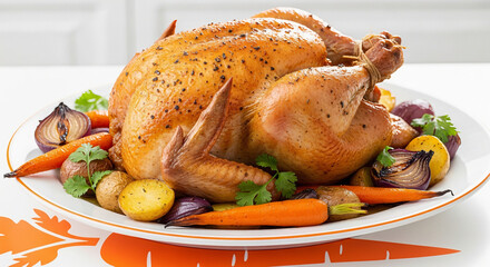 roast chicken with vegetables