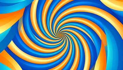 Vibrant blue and orange swirling spiral