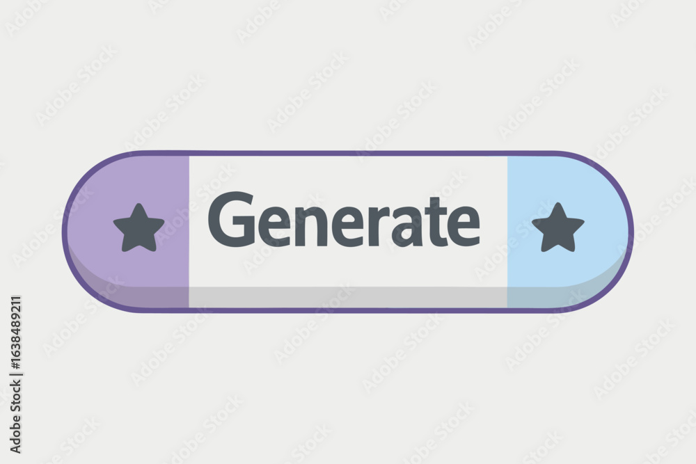 Poster modern button graphic with the word generate in bold typography