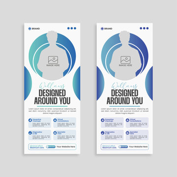 Healthcare and medical agency Corporate roll up banner design or pull up banner template