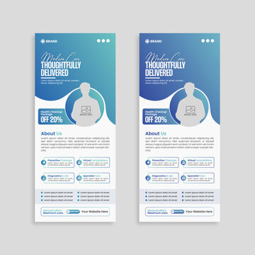 Healthcare and medical agency Corporate roll up banner design or pull up banner template