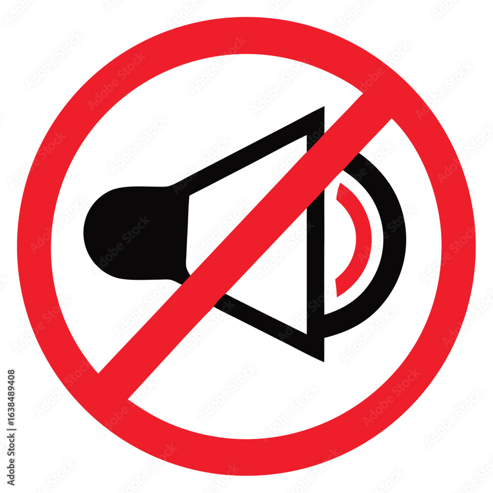 Poster circular red prohibition symbol with a diagonal slash