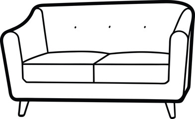 black sofa isolated on white