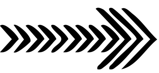 Naklejka premium Black Arrow Pattern Design in Bold Stylized Shapes on White Background