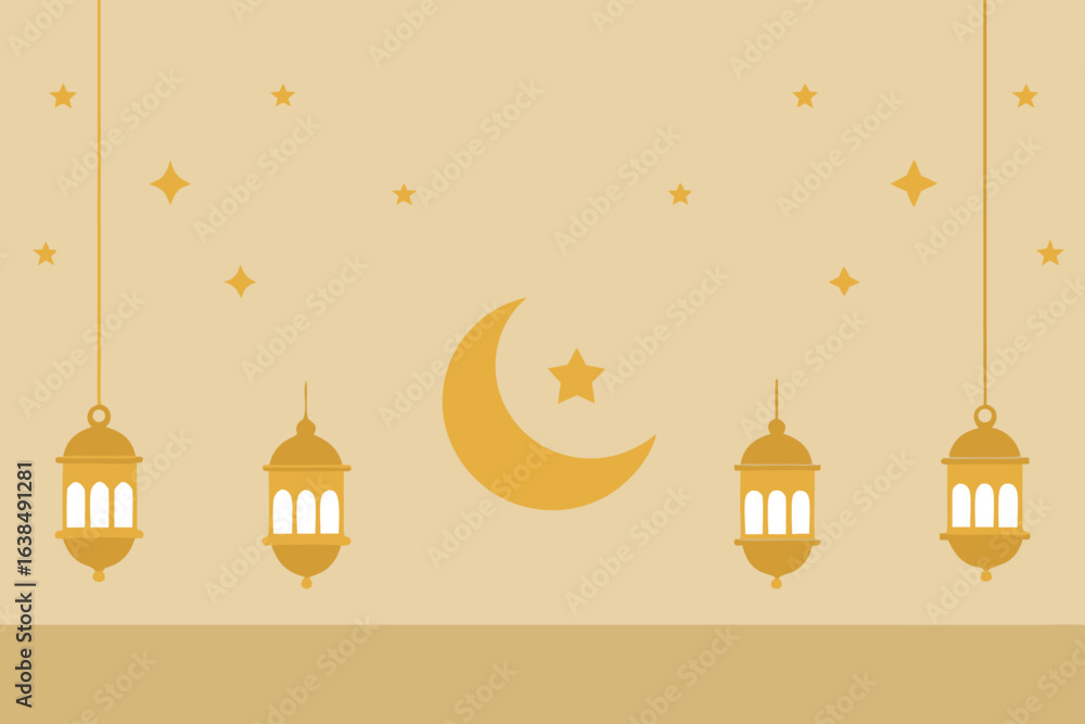 Poster horizontal banner design with repeating elements and bold colors
