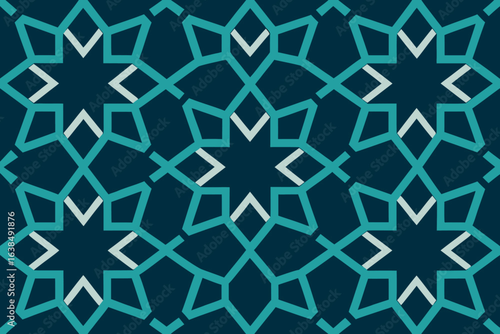 Aufkleber abstract geometric pattern with repeating shapes and vibrant colors
