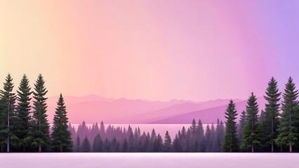 Obraz premium Serene Winter Landscape with Pastel Sunset Sky peaceful