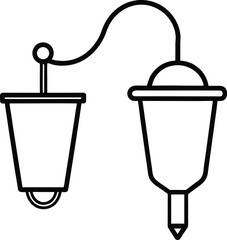vector illustration of a set of lamps