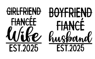Couple Silhouette Boyfriend Fianc Husband Girlfriend Fianc e Wife Established 2025 Silhouette