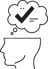 Person thinking about a successful outcome or decision