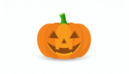 Spooky Jack-o-Lantern Isolated on White Background for Halloween and Seasonal Decoration Photography