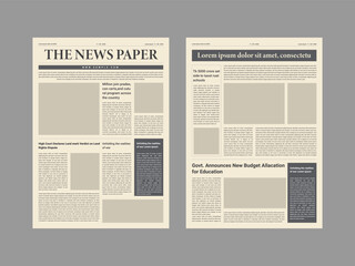 The daily newspaper layout, magazine design, Vintage or old fashioned Newspaper layout
