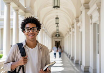 Fototapeta premium Smiling University Student with Book