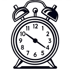 Retro alarm clock icon showing time in a classic design