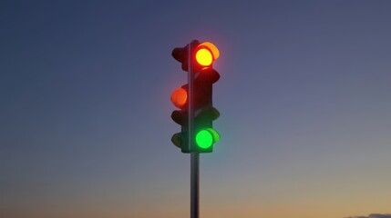 Traffic light displaying a signal.