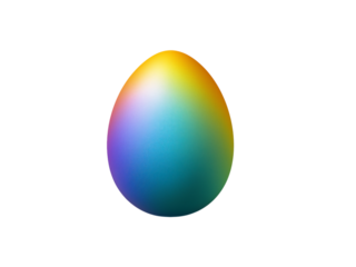 Rainbow Gradient Egg Isolated on Black easter egg color isolated on a transparent background