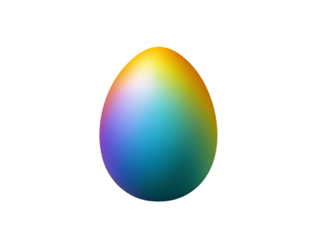 Rainbow Gradient Egg Isolated on Black easter egg color isolated on a transparent background