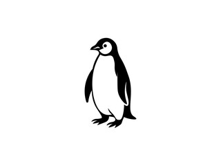 Cartoon penguin with emotions on isolated background. Vector illustration.	