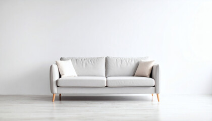Sleek Modern Couch Isolated on White Background for Contemporary Living Room and Product Photography