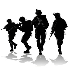 soldiers in uniform, Soldiers on a Mission Silhouette
