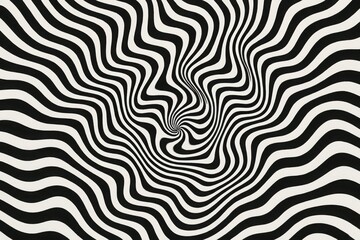 Fototapeta premium Vortex Swirl Optical Motion Background in Black and White Abstract Design